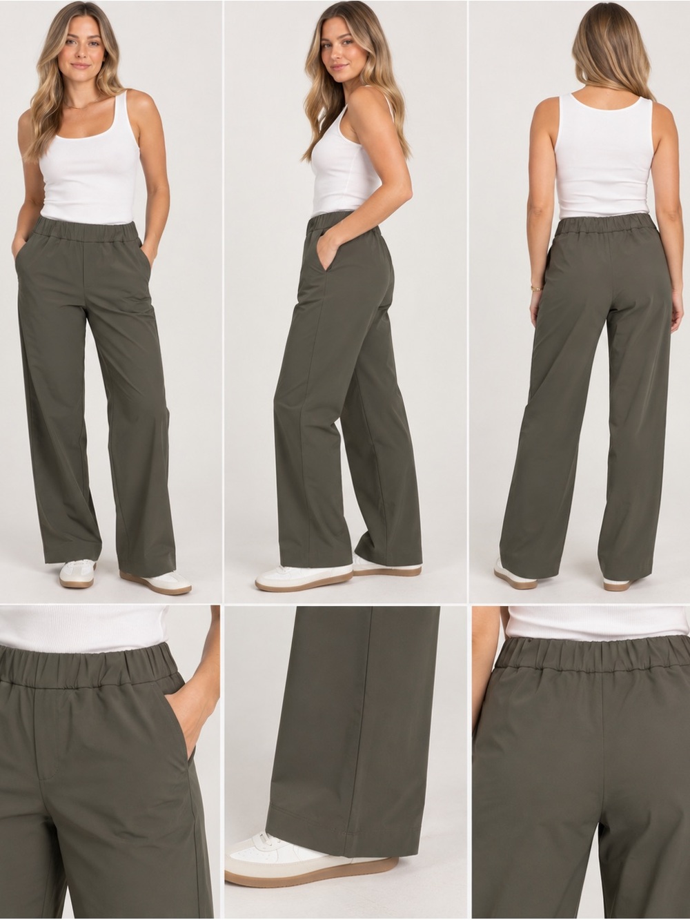 Vuori Miles Ankle Pants Olive Green Performance Stretch Size S